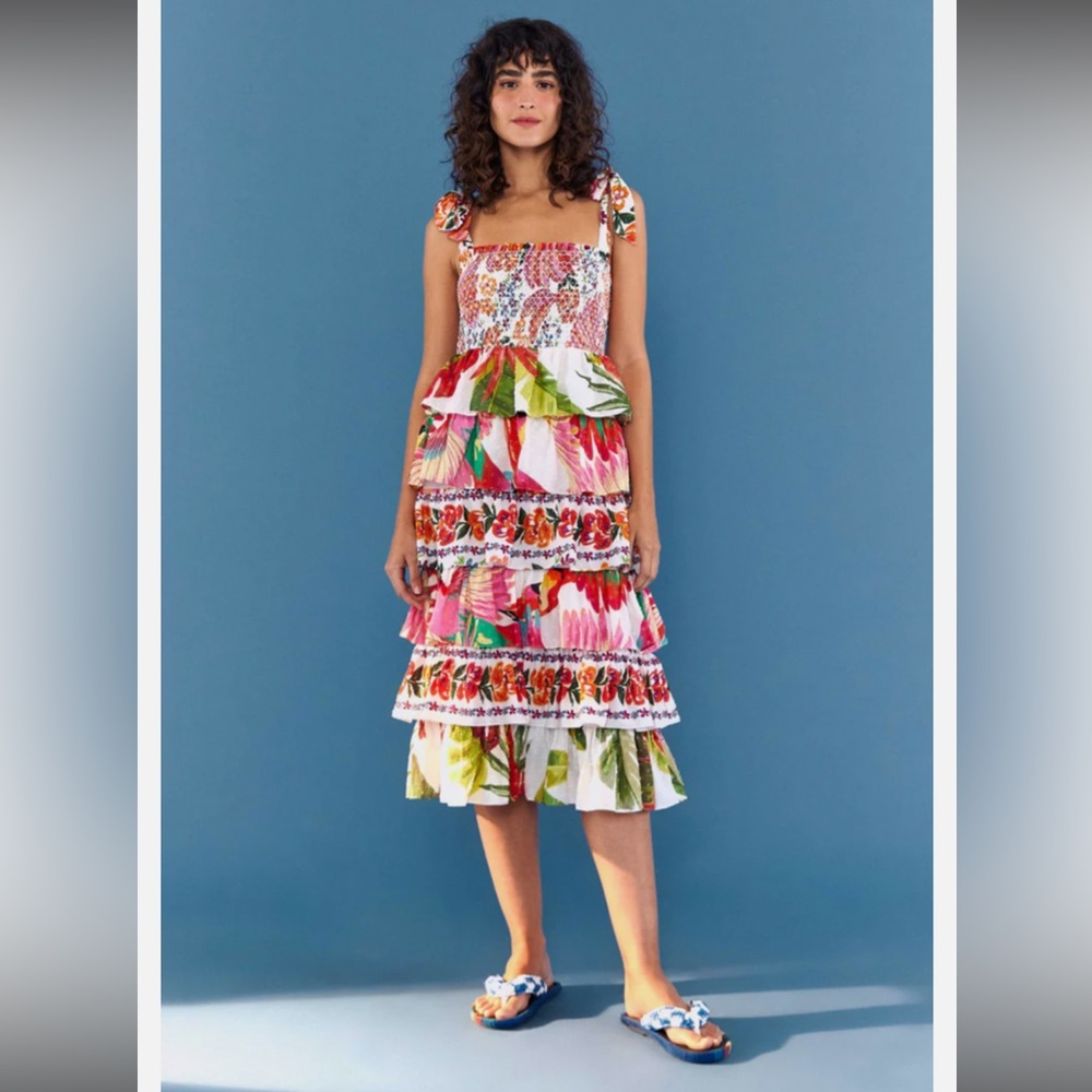 NWT Farm Rio Mixed Print Layered Dress